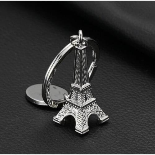Metal Three-dimensional Paris Eiffel Tower Simulation Keychain Zinc Alloy Keychain Pendant Gift Batch