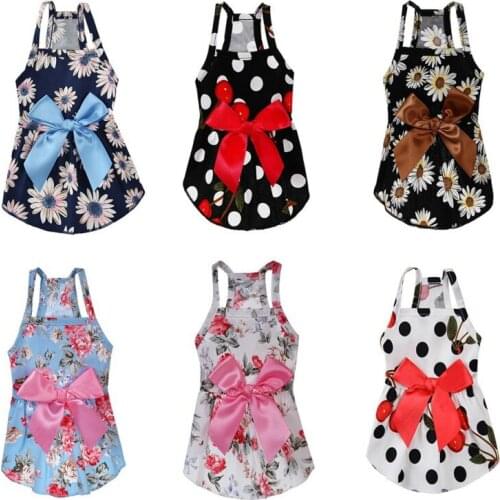 Cute Pet Dog Princess Dress Comfortable Cotton Puppy Skirt Pets Spring Summer Clothes For Small Medium Dogs