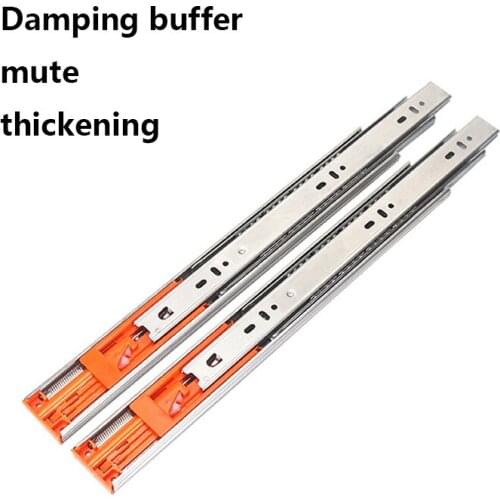 10" - 22" Stainless Steel Drawer Slides Soft Close Drawer Track Rail Sliding Three-Section Cabinet Slides Furniture Hardware