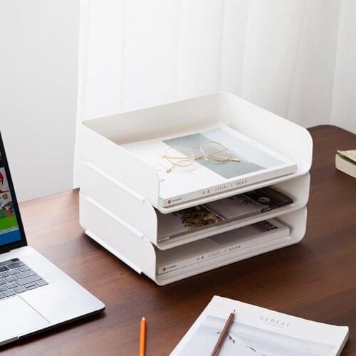 Desktop Storage Single-layer Stackable Box for Office Magazines Document