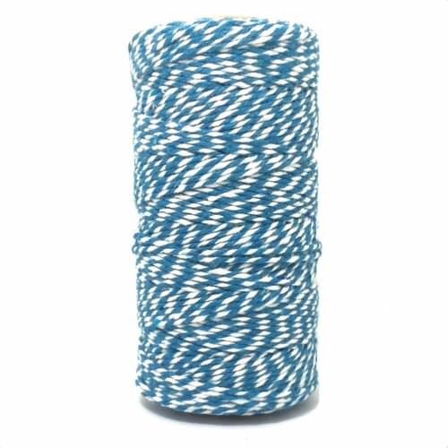NEW 8ply 1mm~1.5mm Cotton Bakers Twine Mix (100yard/spool) Bakers Twine Gift Packing BLUE Twine for Crafting MS-BLUE