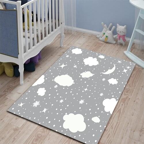 Cloudy Stars childrens room carpet play mat educational cloudy living room