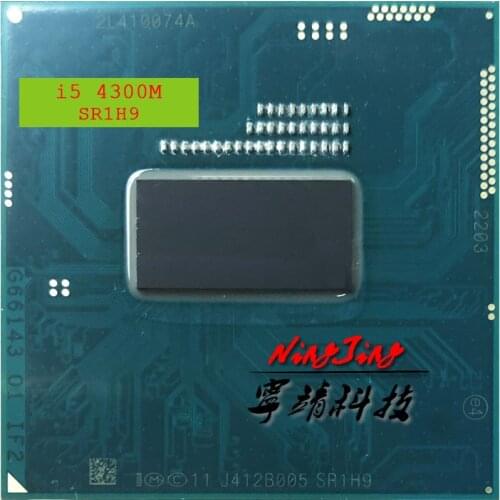 Intel Core i5-4300M SR1H9 i5 4300M 2.6 GHz Dual-Core Quad-Thread CPU Processor 3M 37W Socket G3 / rPGA946B