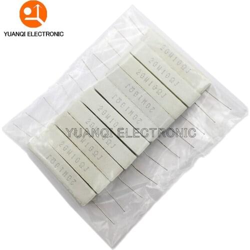 10pcs 20W 5% Cement Resistor Power Resistance 0.1 ~ 10K 0.1R 0.5R 10R 50R 0.22 0.33 0.5 1 2 5 8 10 20 30 50 100 1K 1.5K 2K ohm