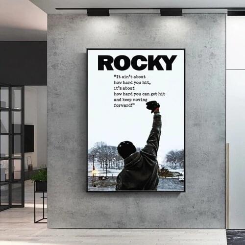 Rocky Balboa Boxing Bodybuilding Posters and Prints Canvas Painting Wall Art Motivational Picture for Living Room Decor Cuadros