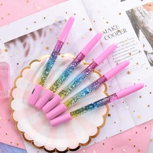 4 Cute Fairy Stick Gel Pen Kawaii Student Girl Ins Wind Luminous Magic Colorful Quicksand Pen For School Supplies Luminous Toys