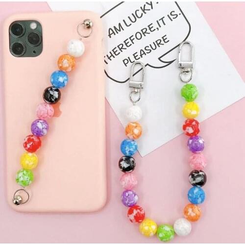 Crystal bracelet diy mobile phone case jewelry accessories screw buckle portable anti-fall glass female transparent bracelet