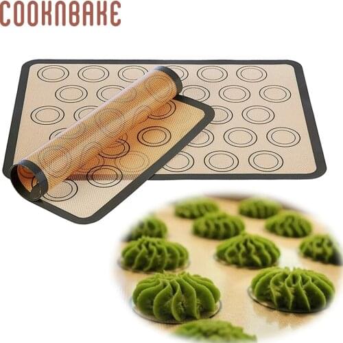 COOKNBAKE Silicone Baking Mat Non Stick Reusable Silicone Rolling Macaron Pastry Cookie Bun Making Counter Mat Dough Rolling Mat