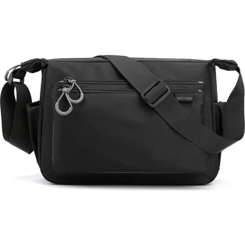 Shoulder Bag Mens Waterproof Nylon Woman Messenger Bag Solid Color Soft Zipper High Quality Large Capacity Travel Handbag