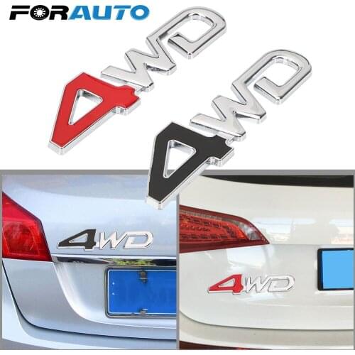 FORAUTO Reflective Four Wheel Drive Decal Car Sticker Emblem Badge 4WD Logo 3D Metal For Car Tail Rear Side Windshield Fender