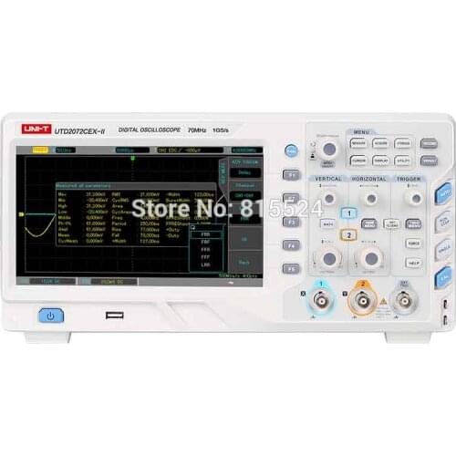 UNI-T UTD2072CEX-II 8 Inch TFT LCD Digital Storage Oscilloscope 70MHz Bandwidth 2 Channels 800X480 WVGA