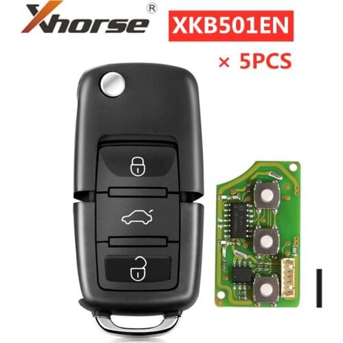 XHORSE XKB501EN Wired Universal Remote Key for Volkswagen B5 Type 3 Buttons for VVDI Key Tool English Version 5pcs / lot