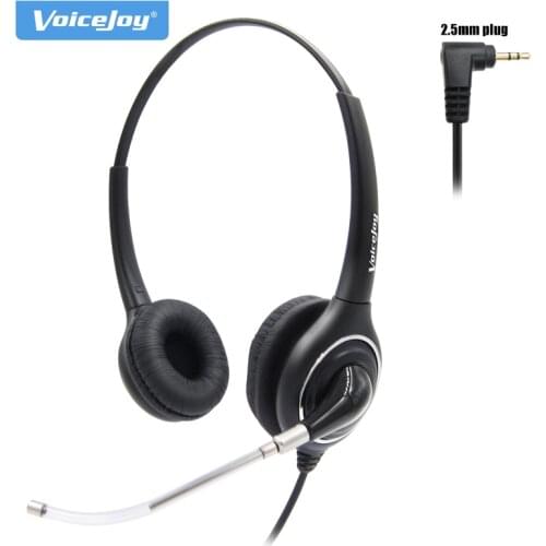 VoiceJoy replaceable voice tube binaural headset 2.5mm plug headphone with QD(Quick Disconnect) cable for desck telephones