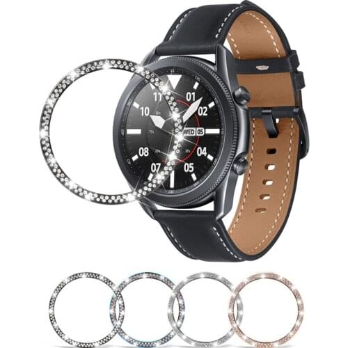 Metal Bezel Ring Protector Case For Samsung Galaxy Watch 3 41mm 45mm Adhesive Bumper Frame For Samsung Galaxy Watch 42mm 46mm