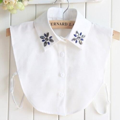 Female Female Nail Pendant Fountain Crystal Shadows Shirt Collar female foreign Original crystal rhinestone chiffon ladies sweat