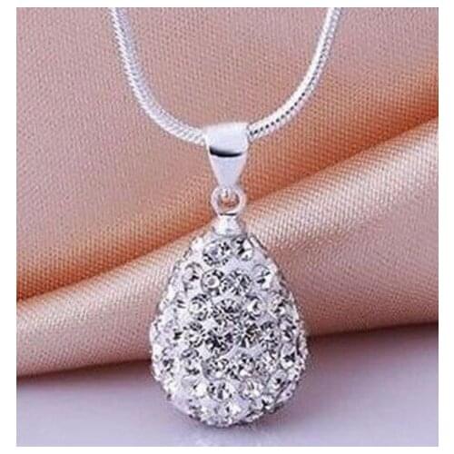 10pcs/lot 10*14mm white silver plated Rhinestone chain disco beads crystal Crystal necklace drop whater women o797