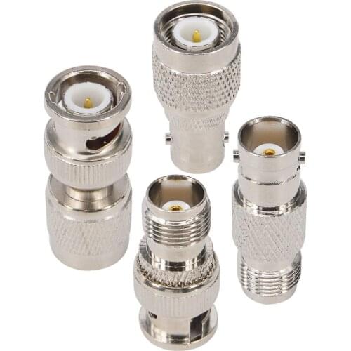 10 Pieces BNC-TNC RF Coax Connectors Kit BNC to TNC 4 Type Set BNC Jack/Plug to TNC Nickel Gold Plated Test Converter Pack of 4