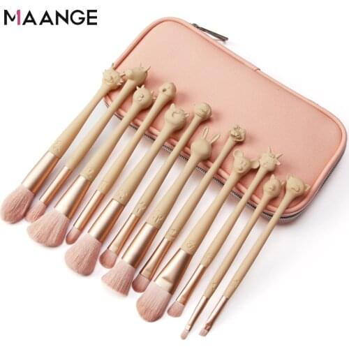 12 pcs Make up Brushes Set 3D Zodiac Shaped Professional Cosmetic Eyeshadow Eyebrow Multi-function Makeup Tools