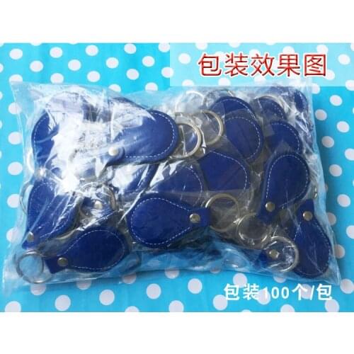 13.56MHz IC M1 S50 Keyfobs Tags Access Control RFID Key Finder Card Token Attendance Management Keychain Leather/PU