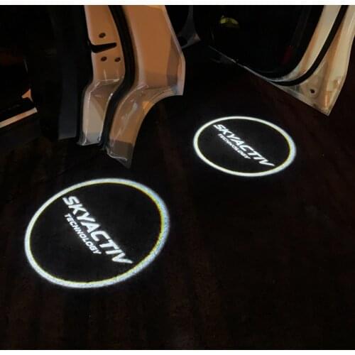 For mazda 2 3 6 CX-5 CX 5 CX5 CX-3 CX3 CX7 CX9 MX5 2018 2019 2020 2pcs Car Shadow Door Light Led Welcome Lamps Kit Accessories