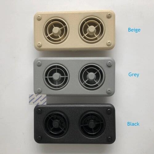 2Pcs Adjustable Air Vent Dispenser Double Dual Diffuser A/C RV Travel Trailer Car Bus Caravan Dashboard Deflector Beige Black