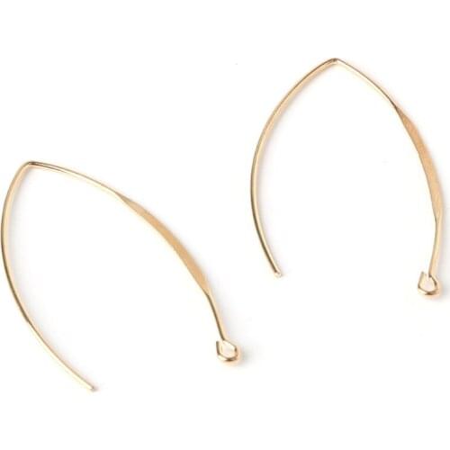 20PCS V Shape Copper Ear Hook Gold Rhodium Pins DIY Earring Accessories Jewelry Findings