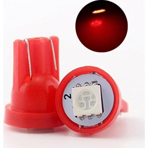 50Pcs Auto Red T10 5050 1SMD LED Bulbs For Car Clearance Lamps Instrument Lights Dome Trunk License Plate Lights 12V