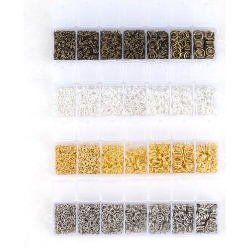 8Seasons Plastic Iron Alloy Opened Jump Rings Transparent Storage Containers Fixed Mixed With US Size 6.25 Ring Jewelry Findings