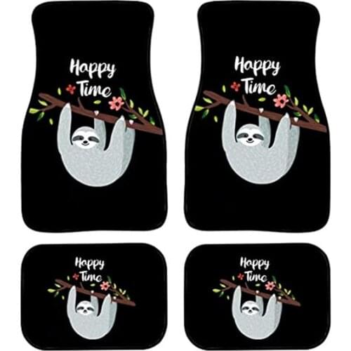 Aimaao 4 Piece Car Floor Mats Custom Fit All-Weather Covered Car Mat Carpet Floor Auto Mats Follow Your Dream Sloth Printed