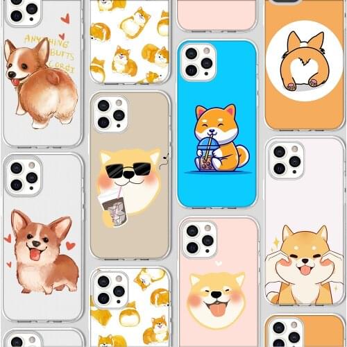 Ciciber Funda Case for Iphone 12 Case for IPhone 12 11 Pro XR 7 X XS Max Mini 8 6 6S Plus SE 2020 Silicone Cute Dog Animal Corgi