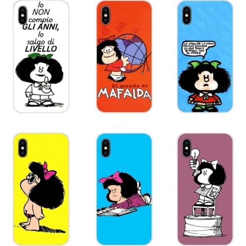 For Samsung A10 A30 A40 A50 A60 A70 M30 Galaxy Note 2 3 4 5 8 9 10 PLUS Argentina Quino Mafalda Girl TPU Transparent Cases Cover