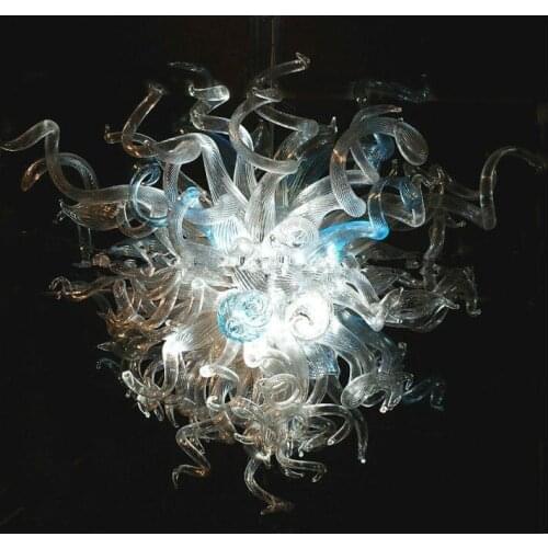 Italy Design Hot Sale Clear and blue Color Handmade Blown Glass Art Chandelier Lighting