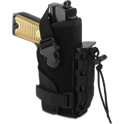 Tactical Gun Holster Universal Molle Pistol Holder Military Modular Quick Release Handgun Bag Carrier for Hunting Shooting