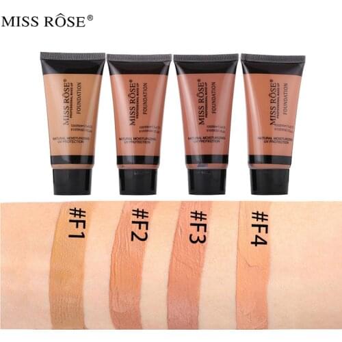 MISS ROSE Hose 4 Color Black Skin Blemish Foundation Liquid African Color Foundation Fluid Makeup Cosmetic Gift for Women