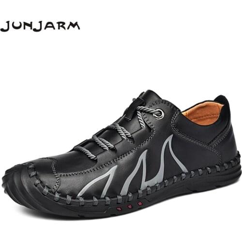 JUNJARM 2020 New Loafers Men Moccasin Sneakers Flat High Quality Causal Men Shoes Male Footwear Boat Shoes Big Size 38-48