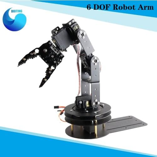 6 Dof Metal Robot Arm Robotic Manipulator Set (360° Rotation Base + Metal Mechanical Claw + 6 pcs servos ) DIY RC Toy Low Price
