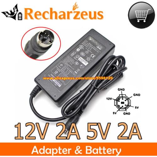 Original 12v 2A 5v 2A Dual output Verbatim Power Supply UEA325D-0512-A AC Adapter Round With 6 Pin