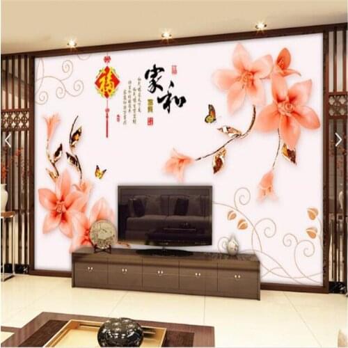 Beibehang custom photo wallpaper wall murals wall stickers Home and wealthy 3d stereo floral relief TV backdrop wall