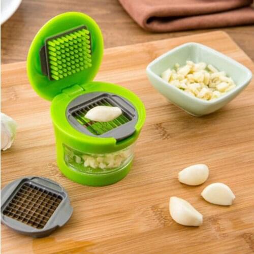 Plastic Stainless Steel Mini Garlic Press Chopper Cutter Garlic Grinding Mashing Machine Kitchen Hand Tool LX6853