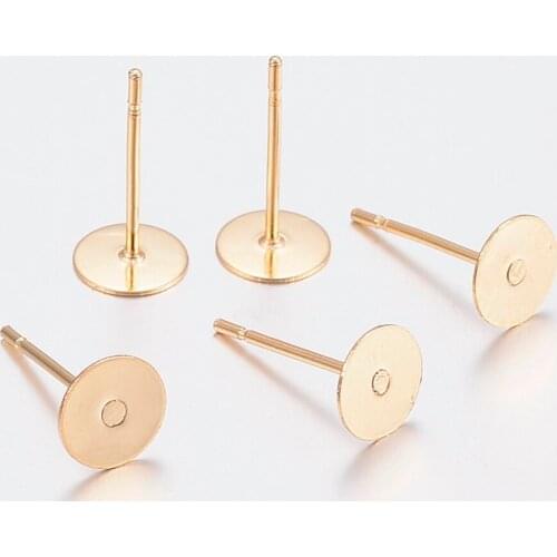 PandaHall 20pcs 3/4/5/6/8mm Golden Stud Earring for women Jewelry Findings Accessories DIY Components F60