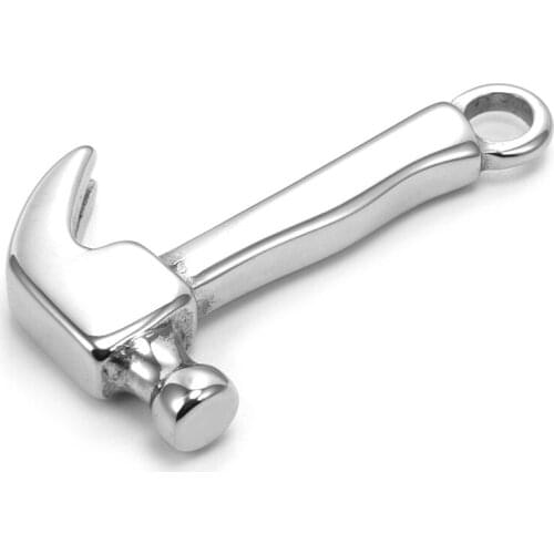 316L Stainless Steel Hammer Large Charms Rope Connector for Bracelet Jewelry Making DIY Hooks Accessory Mens Necklace Clasps