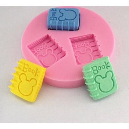 1PC Little Bear Shape Silicone Soap Mold Square Book Soap Cutter Molds Cake baking Silicone Moulds Soaps Making Tools
