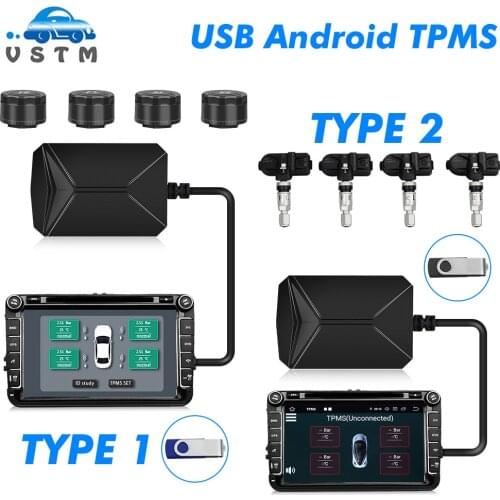 VSTM TPMS Car Tire Pressure Alarm Monitor System Display Intelligent Temperature Warning with 4 sensors