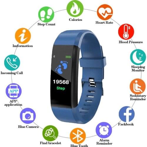 115plus Heart Rate Blood Pressure Smart Band Bracelet Fitness Tracker Smart band 5 Wristband SmartWatch 2020 amazfit gtr2