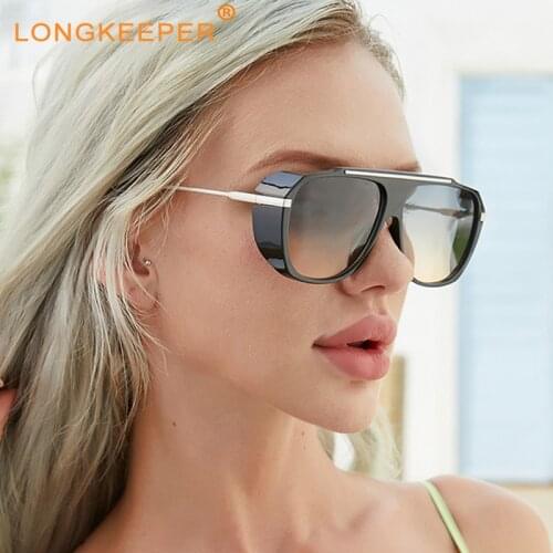 Classic Punk Sunglasses 2021 Luxury Brand Designer High Quality Men Women Retro Oversize Metal Frame Sunglasses Pilot Glasses