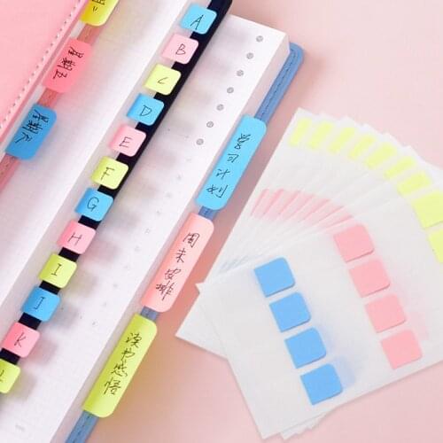 10 Sheets Colorful Sticky Note Pad Categorized Classified Index Sticker Label Maker Bookmark Memo Pad Student Office Stationery