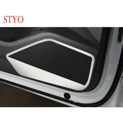 STYO Car Stainless Steel Interior Door Speaker Audio Cover Trim Stickers 4pcs For VW ARTEON 2018 2019 CC 2019