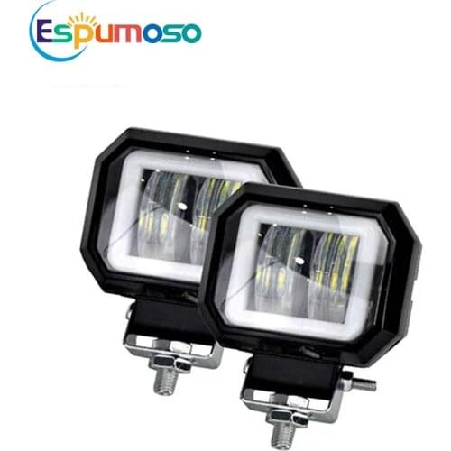 3 Inch 20W Led Work Light 12V 24V Square Angel Eye Combo BeamDriving Pods for Offroad Car Truck Boat LED Bar Light ATV SUV 6500K