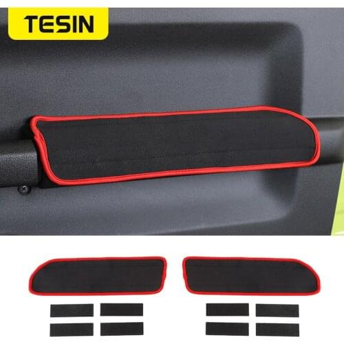 TESIN Neoprene Car Door Armrest Handle Pad Mat Protection Cover for Suzuki Jimny 2019 2020 2021 Interior Parts Car Accessories