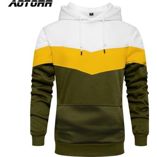 Patchwork Hooded Sweatshirt Hoodies Men Autumn Casual Thick Fleece Warm Hoody Sweatshirts Male Winter Hip Hop Streetwear Outwear